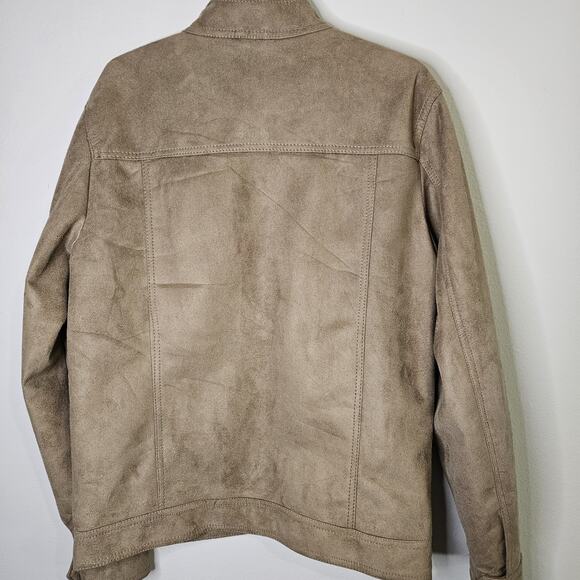 R Rosso Black & Gold Leather Suede Veneto Brown Tan Men's L Jacket Made in Italy - Picture 9 of 16